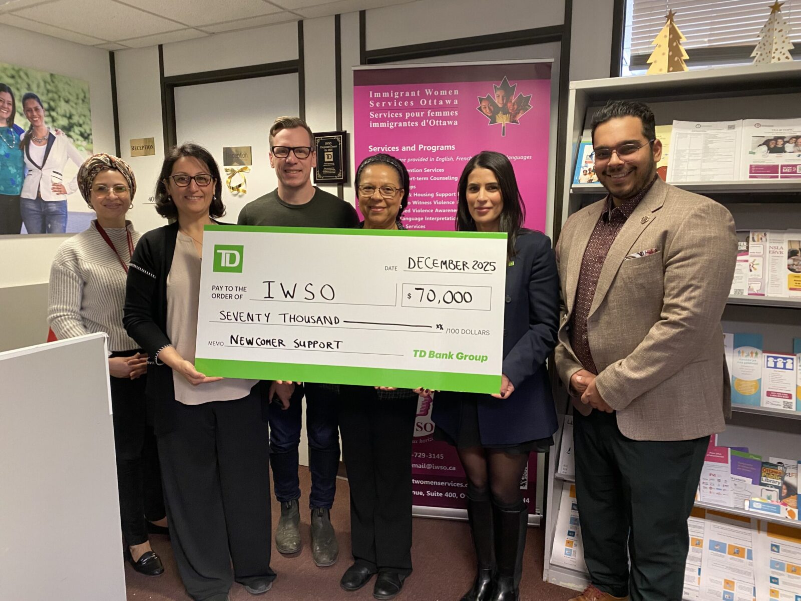 TD donates $70,000 in support of the immigrant and racialized women & children we serve.